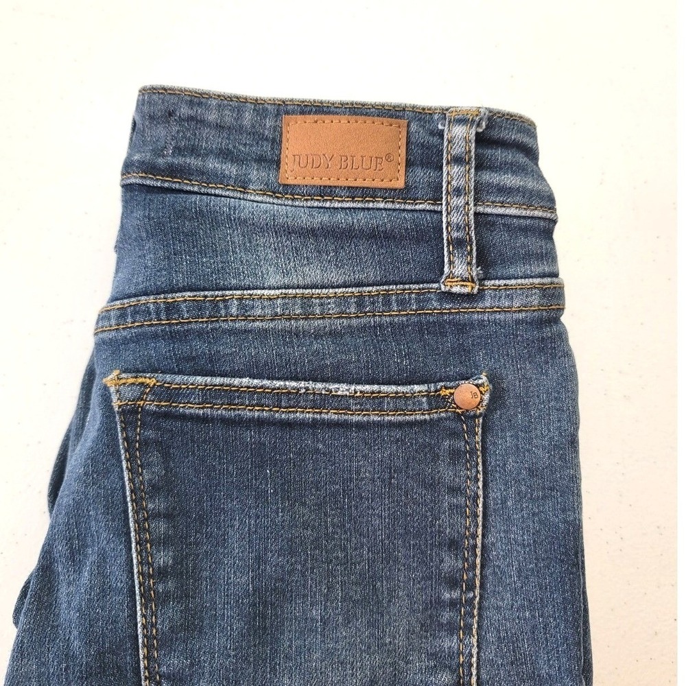 Judy Blue Women Skinny Jeans Medium Wash Frayed Raw Hem High Rise Size 0/24